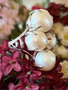 Rare Vintage Silpada Sterling Silver and Pearl “Coastal” Ring R2940 Size 7